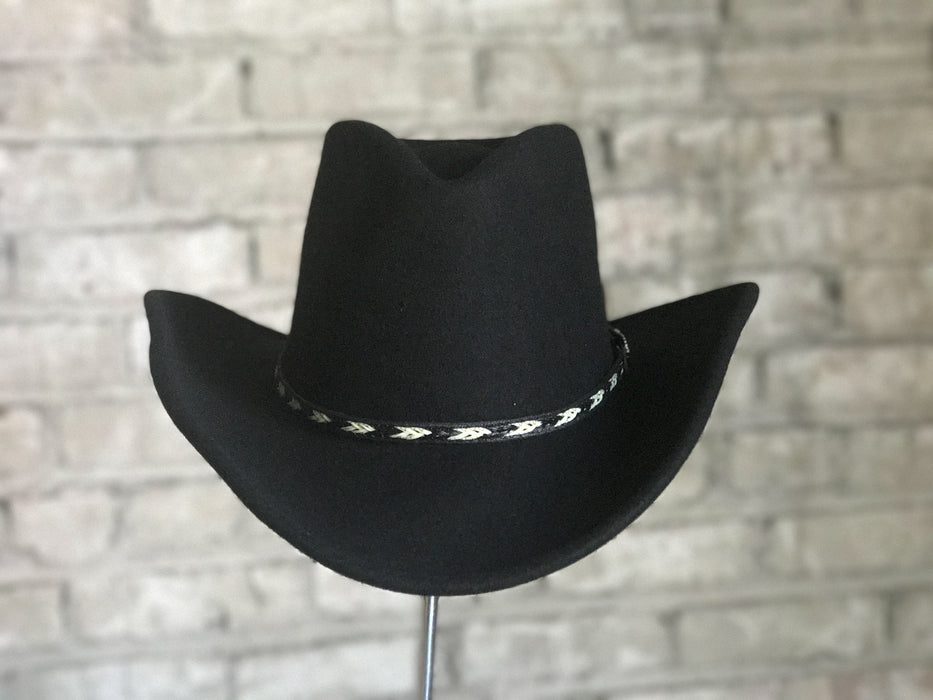 Rockmount Mens Black Felt Cowboy Crushable Hat