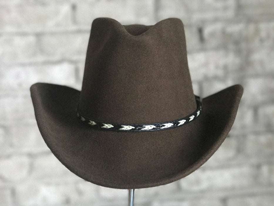 Rockmount Mens Brown Felt Cowboy Crushable Hat