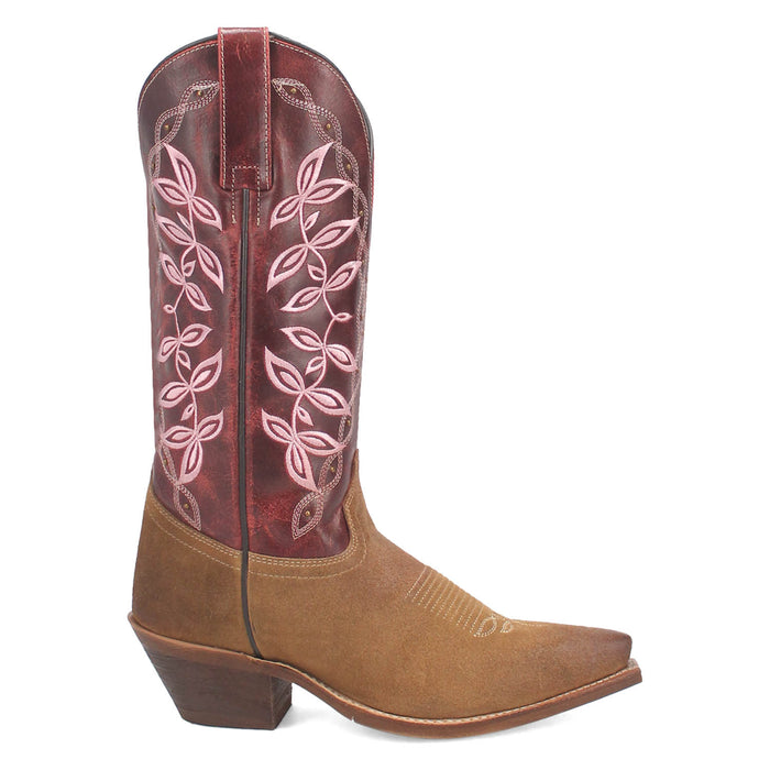 Laredo Womens Kama Honey/Red Leather Cowboy Boots