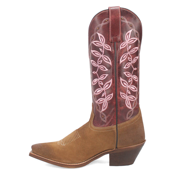 Laredo Womens Kama Honey/Red Leather Cowboy Boots