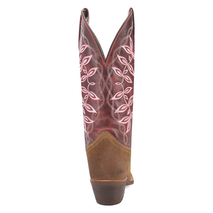 Laredo Womens Kama Honey/Red Leather Cowboy Boots