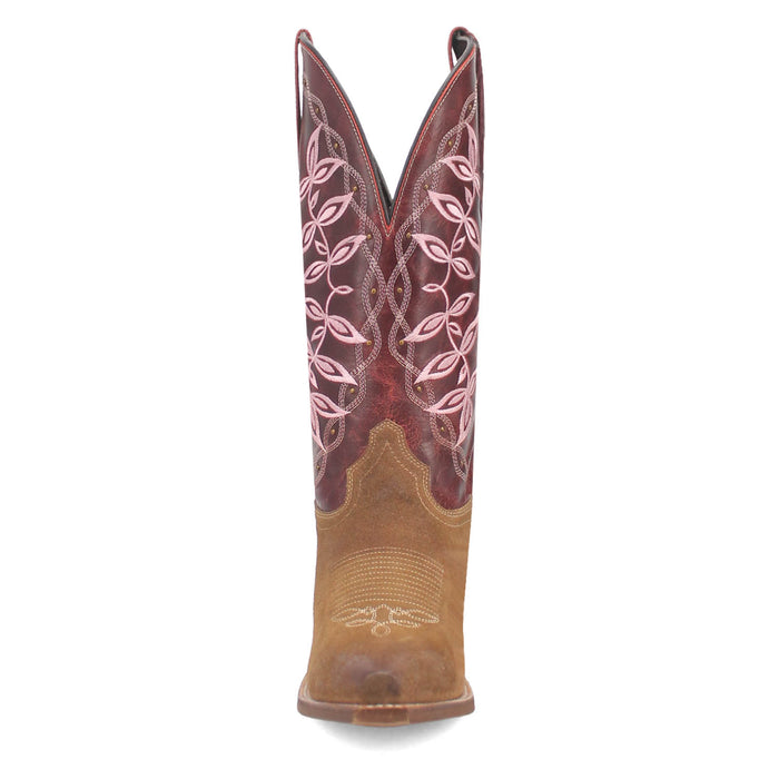 Laredo Womens Kama Honey/Red Leather Cowboy Boots