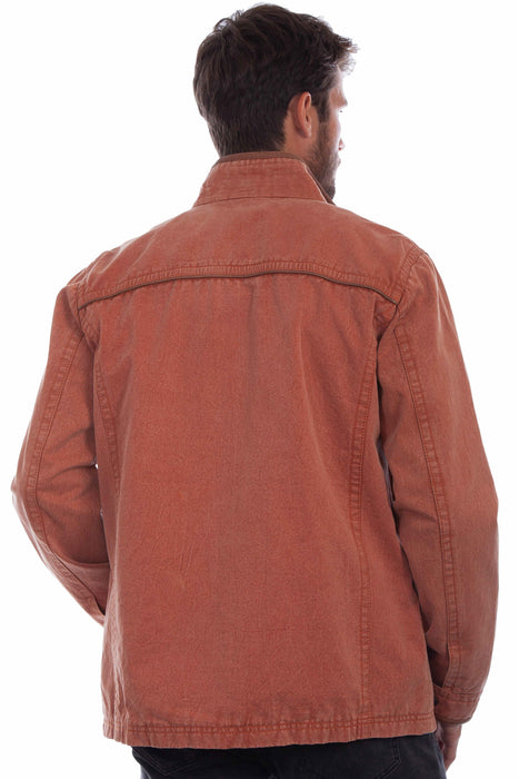 Scully Mens Four Pockets Rust Cotton Blend Cotton Jacket