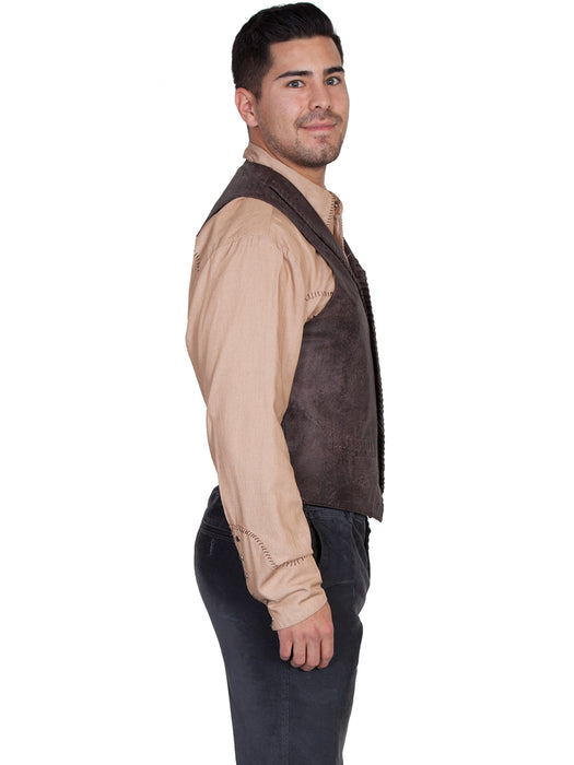 Scully Mens Brown Leather Vest