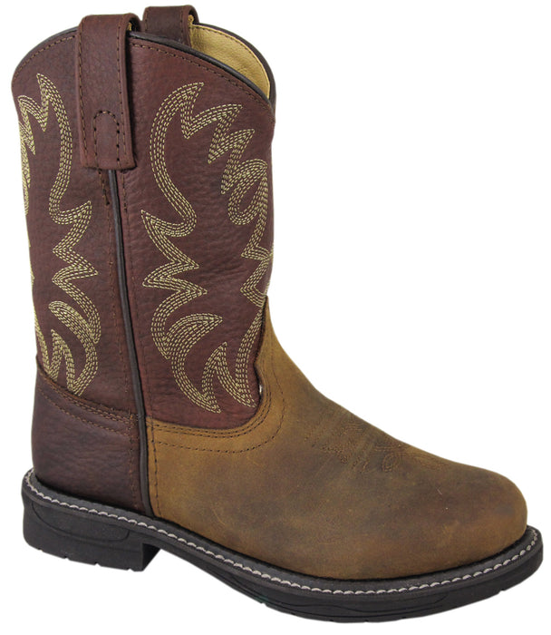 Smoky Mountain Boots Children Boys Buffalo Brown Oiled Leather Cowboy