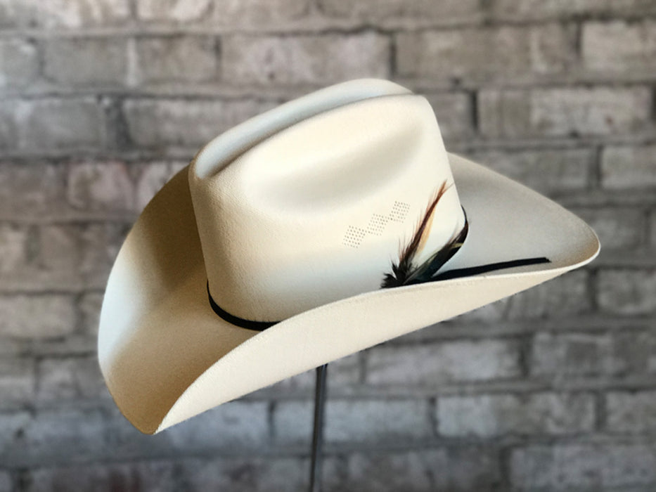 Rockmount Mens White Straw Vented Cowboy Hat