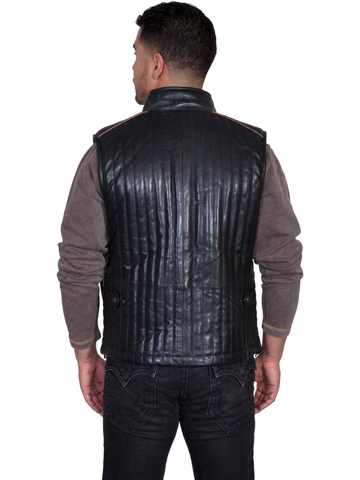 Scully Mens Black Italian Lamb Quilted Vest