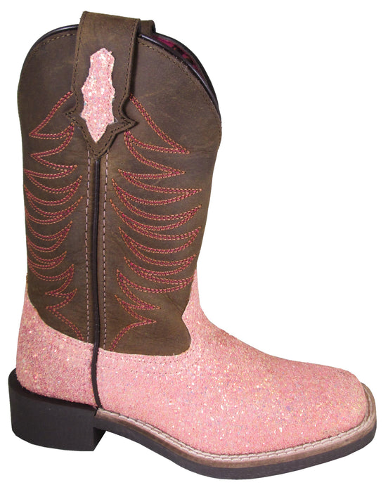 Smoky Mountain Youth Girls Ariel Crazy Horse/Pink Leather Cowboy Boots