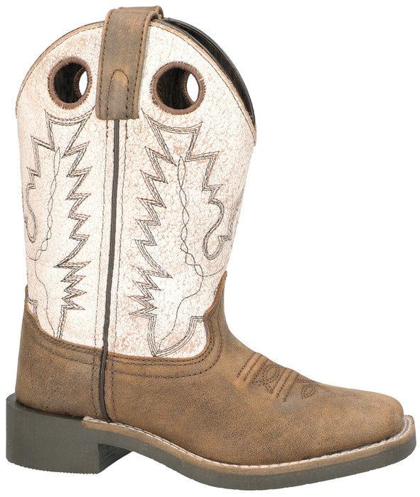 Smoky Mountain Children Unisex Drifter Antique White Leather Cowboy Boots