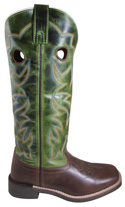 Smoky Mountain Children Girls Maverick Green Crackle Leather Cowboy Boots