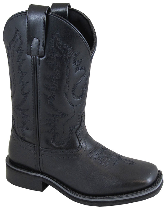 Smoky Mountain Childrens Boys Outlaw Black Leather Cowboy Boots