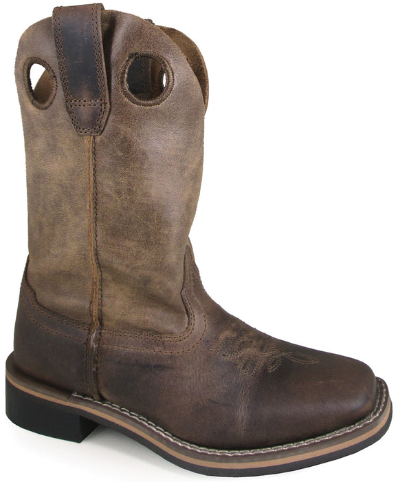 Smoky Mountain Youth Boys Waylon Oiled Brown Leather Cowboy Boots