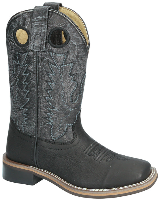 Smoky Mountain Childrens Boys Duke Distressed Black Leather Cowboy Boots