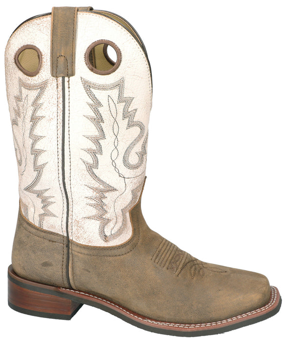 Smoky Mountain Mens Drifter Antique White/Brown Leather Cowboy Boots