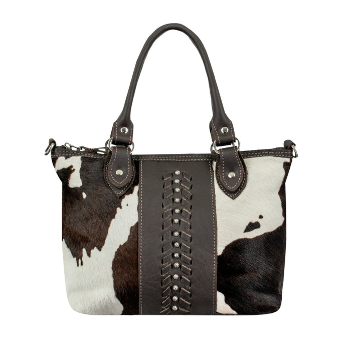 American West Womens Cow Town CC Pony Hair-On Leather Handbag Bag