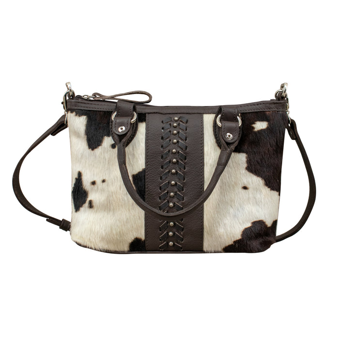 American West Womens Cow Town CC Pony Hair-On Leather Handbag Bag