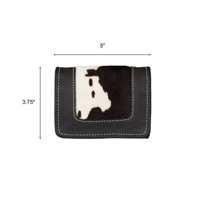 American West Womens Cow Town Small Pony Hair-On Leather Trifold Wallet