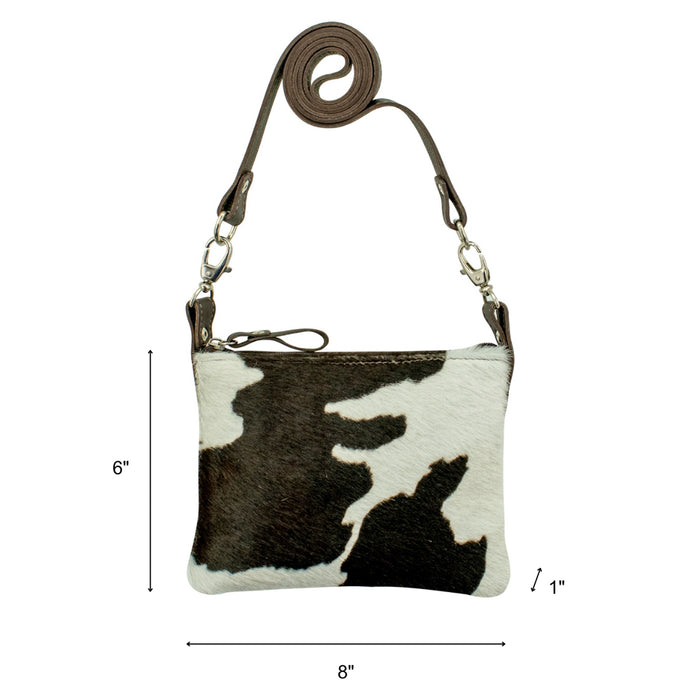 American West Womens Cowtown 8in Pony Hair-On Leather Crossbody Bag