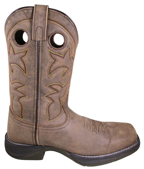 Smoky Mountain Mens Benton Brown Distress Leather Cowboy Boots