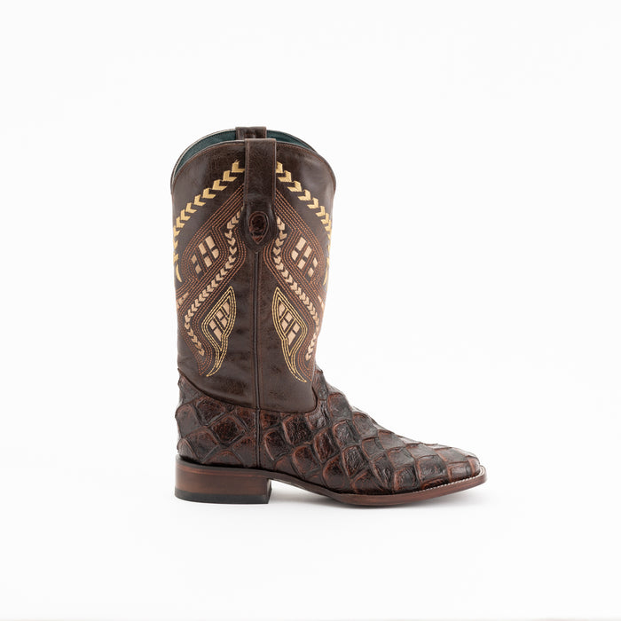 Ferrini Mens Chocolate Leather Bronco S-Toe Western Cowboy Boots