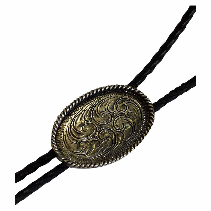 Rockmount Pewter Faux Leather Concho Western Bolo Tie OS