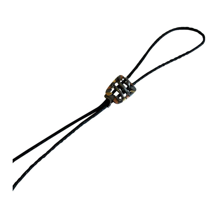 Rockmount Tri-Color Faux Leather Rattlesnake Western Bolo Tie OS