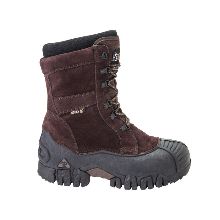 Rocky Mens Brown Leather Jasper Trac Insulated Waterproof Snow Boots