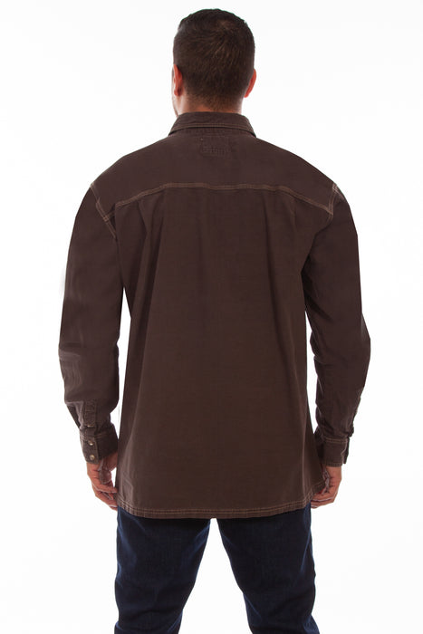 Scully Mens Chocolate 100% Cotton The Outdoor L/S Shirt