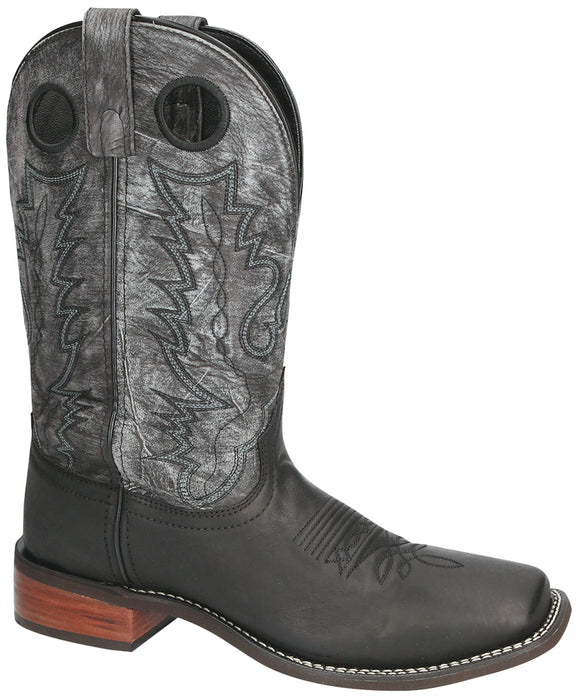 Smoky Mountain Mens Duke Black Distress Leather Cowboy Boots