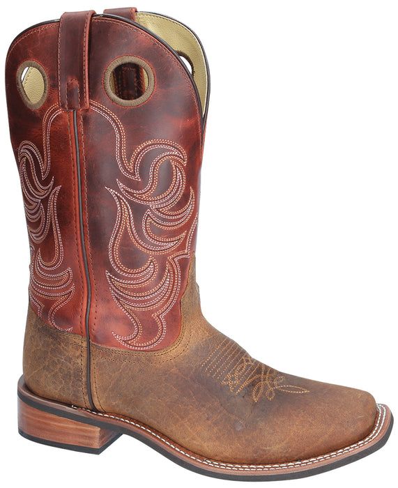 Smoky Mountain Mens Timber Brown/Burnt Apple Leather Cowboy Boots