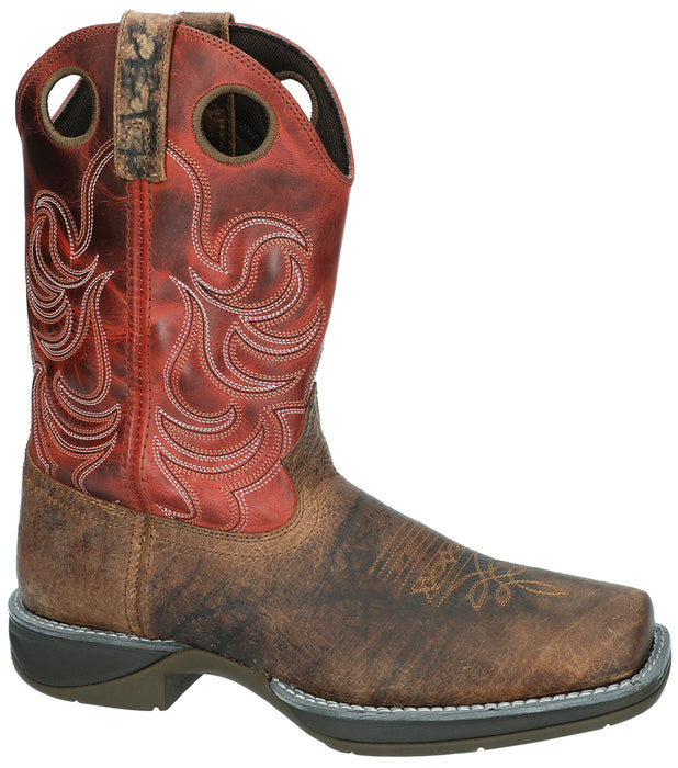 Smoky Mountain Mens Benton Brown/Burnt Apple Leather Cowboy Boots