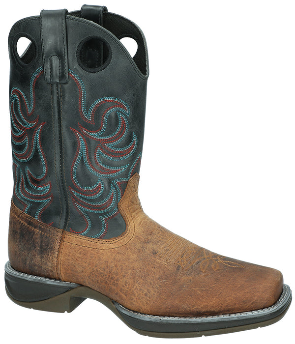 Smoky Mountain Mens Benton Brown/Black Leather Cowboy Boots