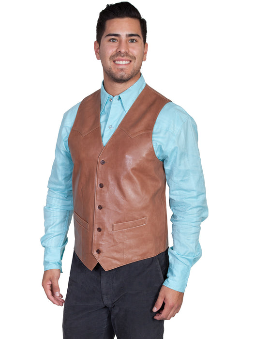 Scully Mens Antique Brown Lambskin Vest