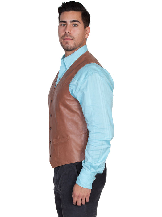 Scully Mens Antique Brown Lambskin Vest