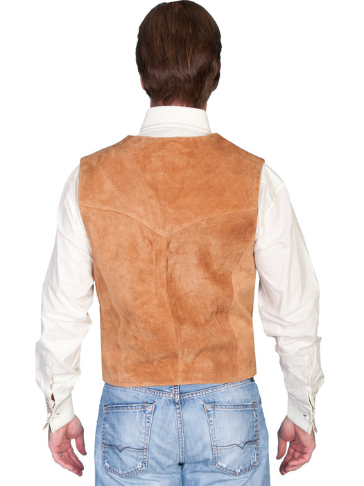 Scully Mens Rust Calf Suede Western Snap Vest