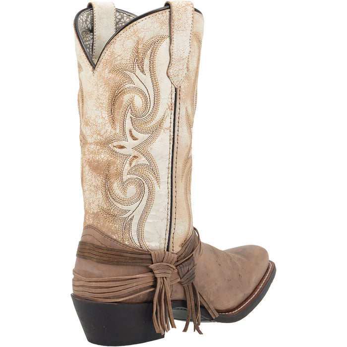 Laredo Womens Myra Cowboy Boots Leather Sand/White