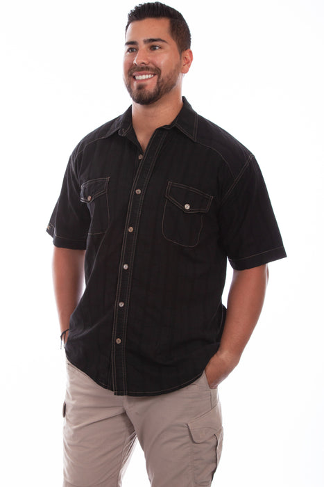 Scully Mens Black 100% Cotton Beechwood S/S Shirt