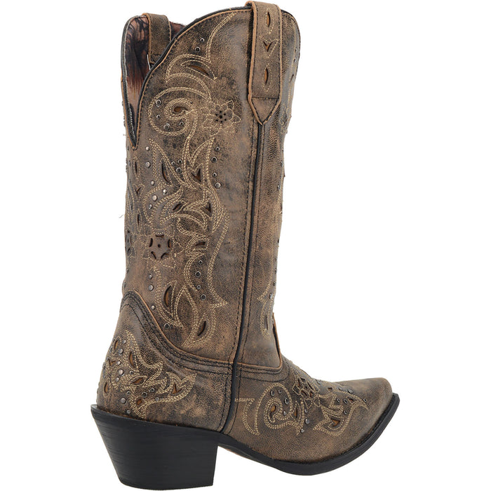 Laredo Womens Vanessa Cowboy Boots Leather Black/Tan