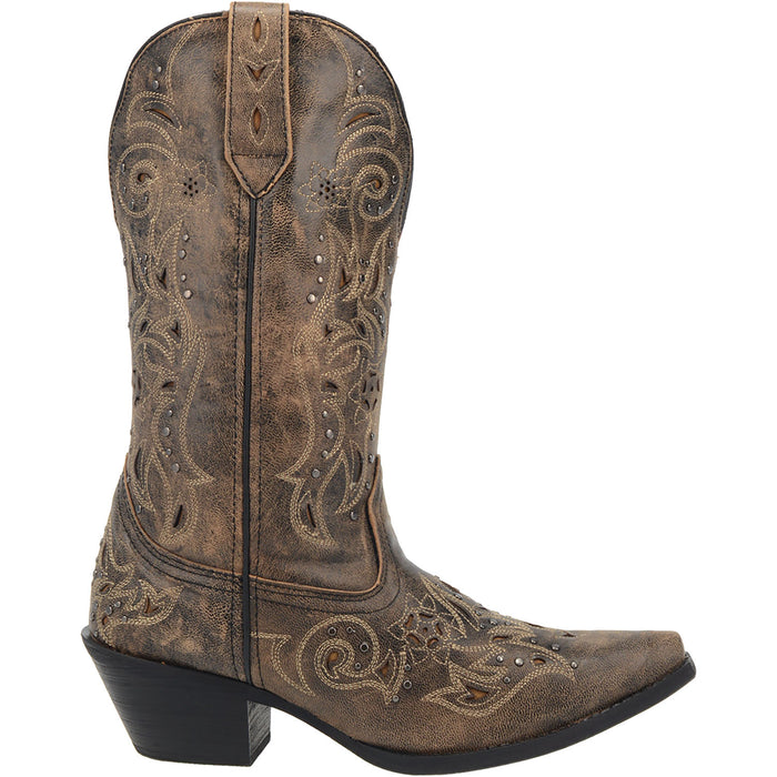 Laredo Womens Vanessa Cowboy Boots Leather Black/Tan