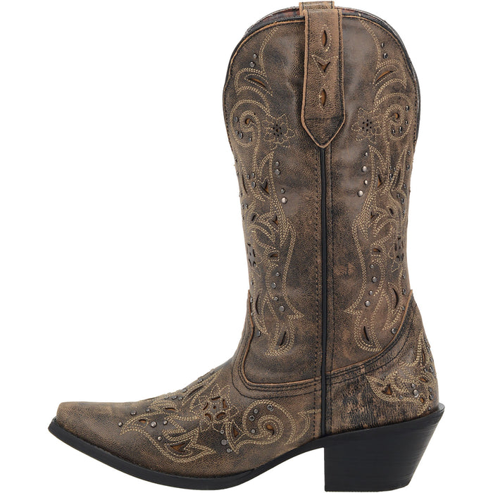 Laredo Womens Vanessa Cowboy Boots Leather Black/Tan