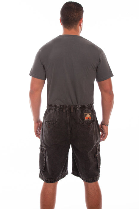 Scully Mens Distressed Black 100% Cotton Roundabout Shorts