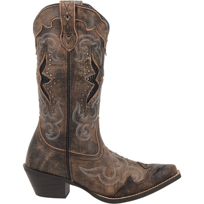 Laredo Womens Lucretia Cowboy Boots Leather Black/Tan