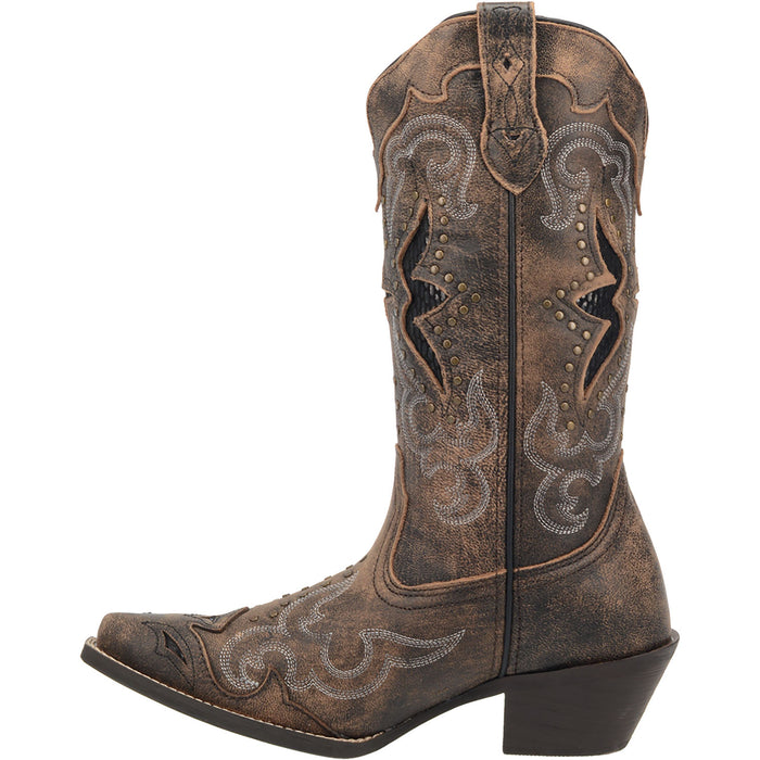 Laredo Womens Lucretia Cowboy Boots Leather Black/Tan