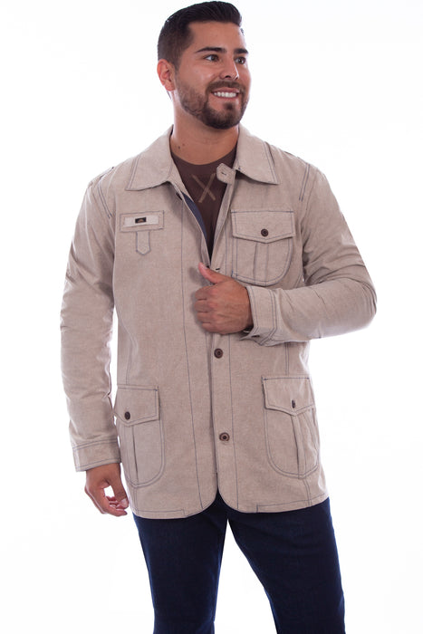 Scully Mens Stone 100% Cotton Departure Jacket