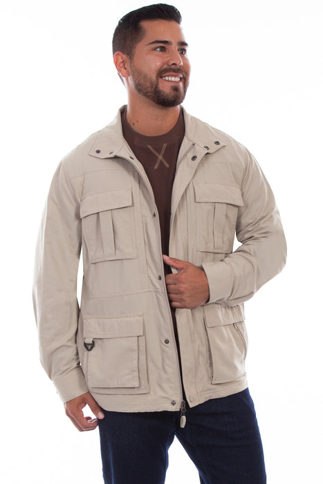 Scully Mens Stone Nylon Multi-Pocket Jacket