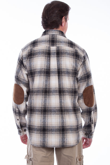 Scully Mens Black/White 100% Cotton Brawny Plaid L/S Shirt