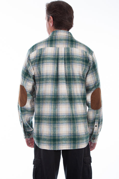 Scully Mens Green/White 100% Cotton Brawny Plaid L/S Shirt