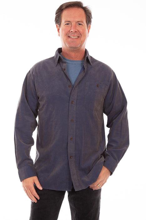 Scully Mens Blue 100% Cotton Corduroy L/S Shirt