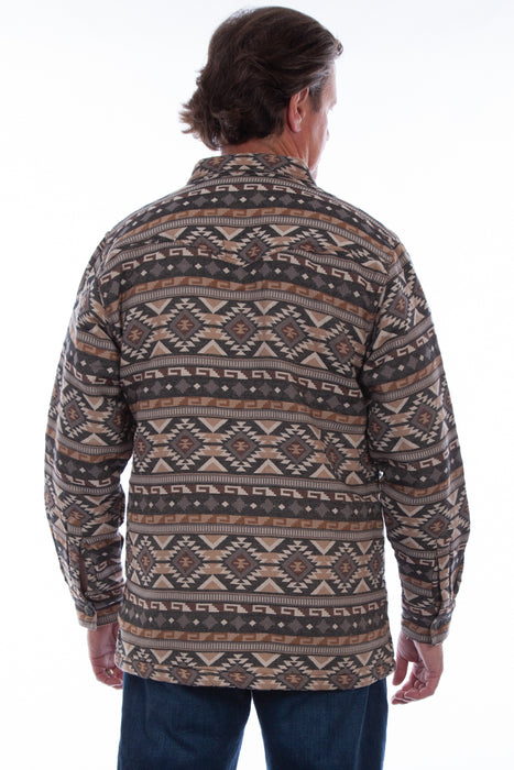 Scully Mens Tan 100% Cotton Aztec Geometric Jacket