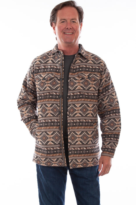 Scully Mens Tan 100% Cotton Aztec Geometric Jacket